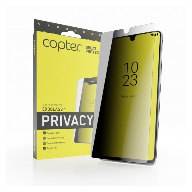 Copter iPhone 15 Skjermbeskytter Exoglass Flat Privacy