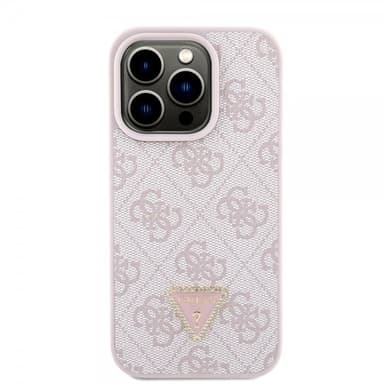 Guess iPhone 15 Pro Deksel Metal Logo Strass Crossbody Strap Rosa