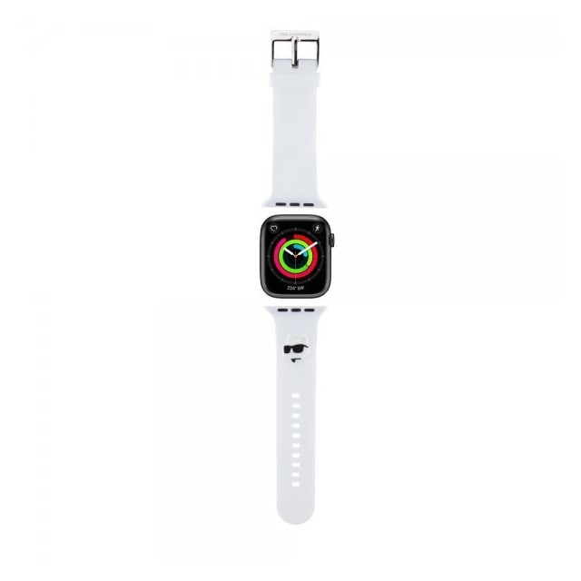 Karl Lagerfeld Apple Watch 42/44/45mm/Apple Watch Ultra Armbånd Rubber NFT Choupette Hvit