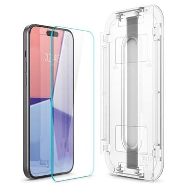 Spigen iPhone 15 Skjermbeskytter GLAS.tR EZ Fit 2-pakning