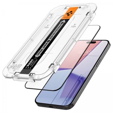Spigen iPhone 15 Pro Max Skjermbeskytter GLAS.tR EZ Fit FC Svart 2-pakning