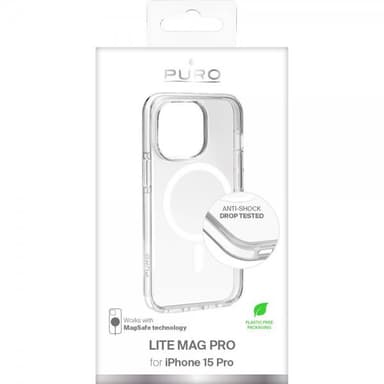 Puro iPhone 15 Pro Deksel LITE MAG PRO Transparent Klar