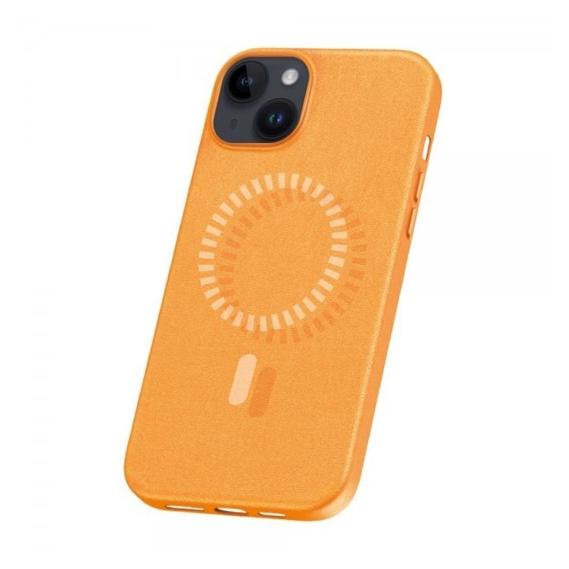 Baseus iPhone 15 Deksel Fauxther Series MagSafe Oransje