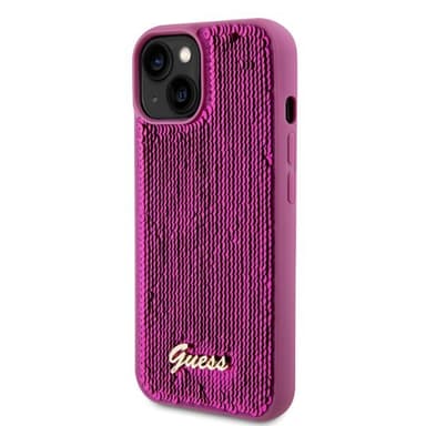 Guess iPhone 15 Deksel Sequin Fuschia