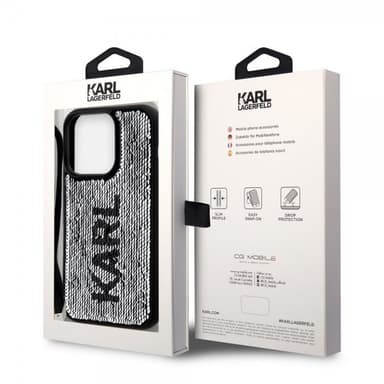 Karl Lagerfeld iPhone 15 Pro Deksel Sequin Svart