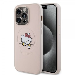 Hello Kitty iPhone 15 Pro Deksel Debossed Logo MagSafe Rosa