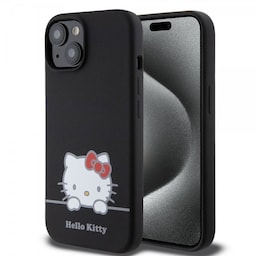 Hello Kitty iPhone 15 Deksel Liquid Silicone Svart