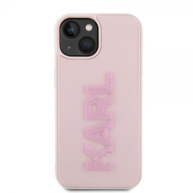 Karl Lagerfeld iPhone 15 Deksel 3D Rubber Karl Rosa