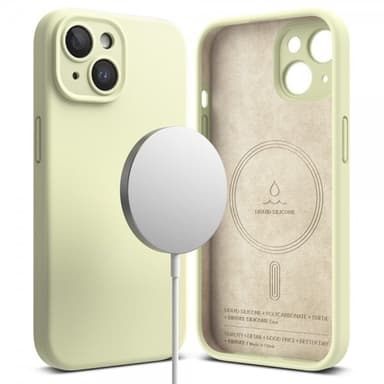 Ringke iPhone 15 Plus Deksel Silicone Magnetic Sunny Lime