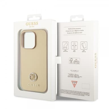 Guess iPhone 15 Pro Max Deksel Metal Logo Strass Gull