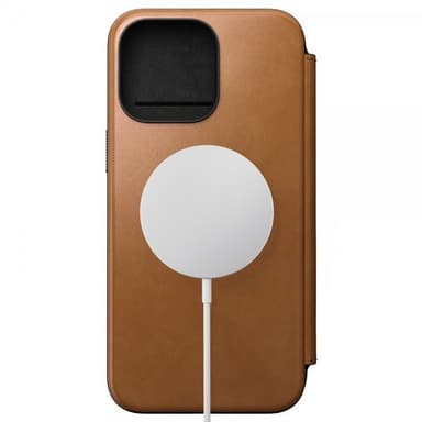 NOMAD iPhone 15 Pro Max Etui Modern Leather Folio English Tan