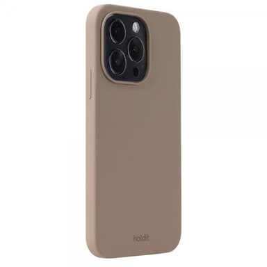 Holdit Silicone iPhone 15 Pro deksel (mochabrun)