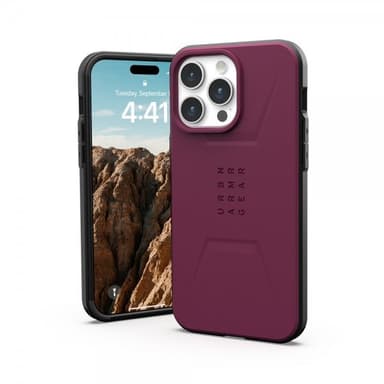 Urban Armor Gear (UAG) iPhone 15 Pro Max Deksel Civilian MagSafe Bordeaux