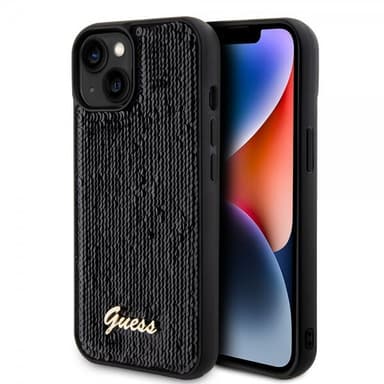 Guess iPhone 15 Plus Deksel Sequin Svart