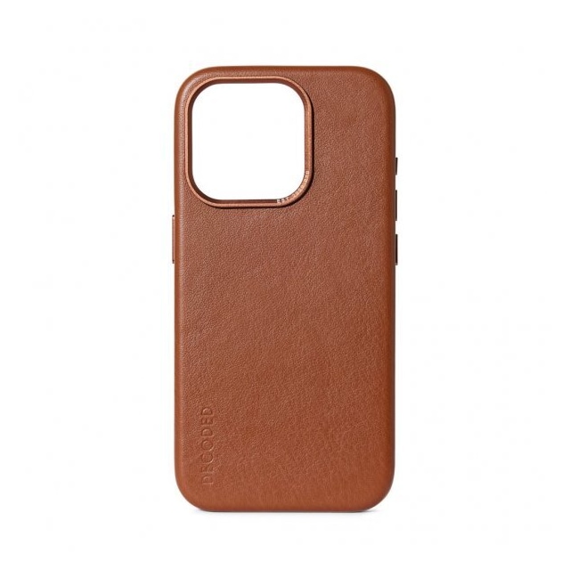 Decoded iPhone 15 Plus Deksel Leather Backcover Tan