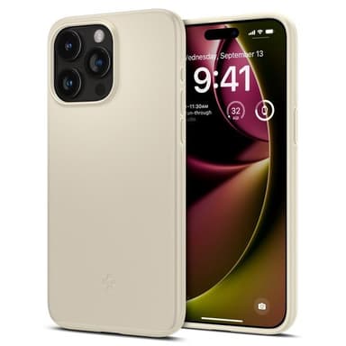Spigen iPhone 15 Pro Deksel Thin Fit Mute Beige