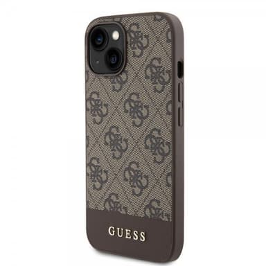 Guess iPhone 15 Deksel Bottom Stripe MagSafe Brun