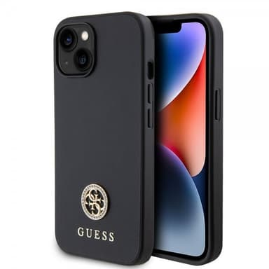 Guess iPhone 15 Deksel Metal Logo Strass Svart