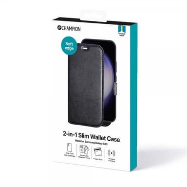 Champion Samsung Galaxy S23 Etui 2-in-1 Slim Wallet Case Svart