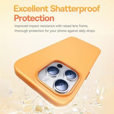 Baseus iPhone 15 Pro Max Deksel Fauxther Series Oransje