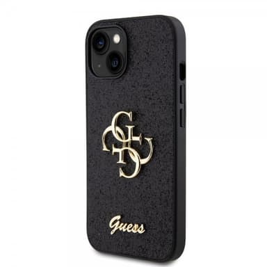 Guess iPhone 15 Deksel Fixed Glitter Svart