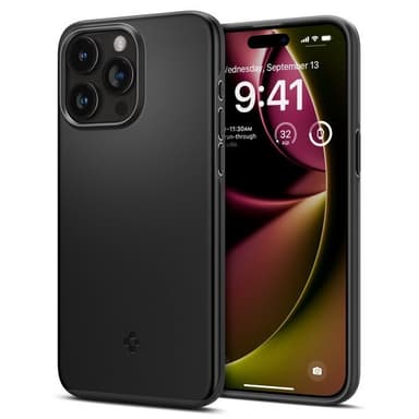 Spigen iPhone 15 Pro Max Deksel Thin Fit Svart