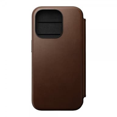 NOMAD iPhone 15 Pro Etui Modern Leather Folio Brun