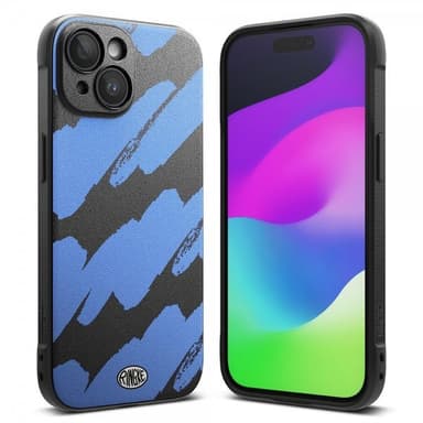 Ringke iPhone 15 Deksel Onyx Design Blue Brush