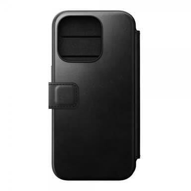 NOMAD iPhone 15 Pro Etui Modern Leather Folio Horween Svart