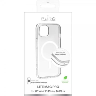 Puro iPhone 15 Plus Deksel LITE MAG PRO Transparent Klar