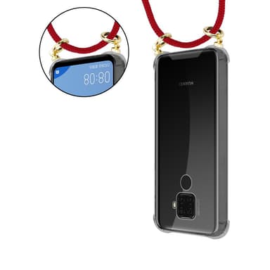 Huawei MATE 30 LITE Deksel med Halskjede (rød)