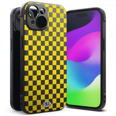 Ringke iPhone 15 Deksel Onyx Design Checkerboard Yellow