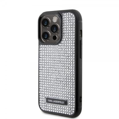Karl Lagerfeld iPhone 15 Pro Deksel Rhinestone Sølv