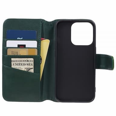 Nordic Covers iPhone 15 Pro Max Etui Essential Leather Juniper Green