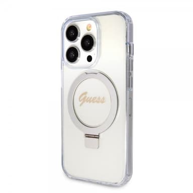 Guess iPhone 15 Pro Max Deksel Ring Stand Glitter MagSafe Transparent