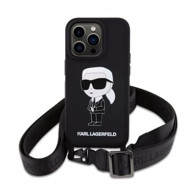 Karl Lagerfeld iPhone 15 Deksel Ikonik Crossbody Svart