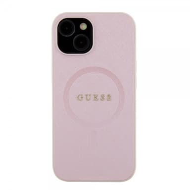 Guess iPhone 15 Deksel Saffiano MagSafe Rosa