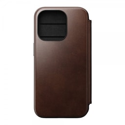 NOMAD iPhone 15 Pro Etui Modern Leather Folio Horween Rustic Brown