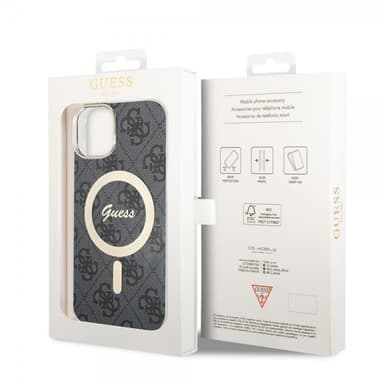 Guess iPhone 15 Deksel 4G Pattern MagSafe Svart
