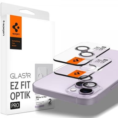 Spigen iPhone 14/iPhone 14 Plus Linsebeskyttelse GLAS.tR EZ Fit Optik Pro Lilla 2-pakning