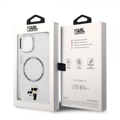 Karl Lagerfeld iPhone 15 Deksel NFT Karl & Choupette Transparent
