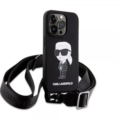 Karl Lagerfeld iPhone 15 Pro Deksel Ikonik Crossbody Svart
