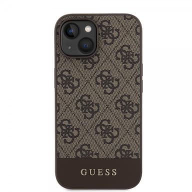 Guess iPhone 15 Deksel Bottom Stripe MagSafe Brun