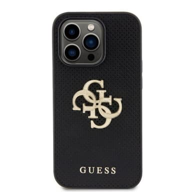 Guess iPhone 15 Pro Deksel Perforated Glitter Svart