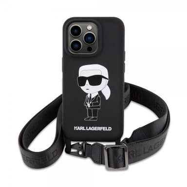 Karl Lagerfeld iPhone 15 Pro Deksel Ikonik Crossbody Svart