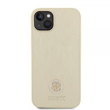 Guess iPhone 15 Deksel Metal Logo Strass Gull
