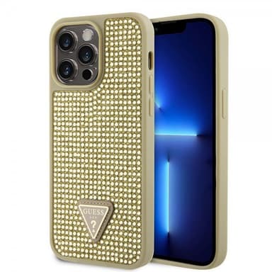 Guess iPhone 15 Pro Max Deksel Rhinestone Gull