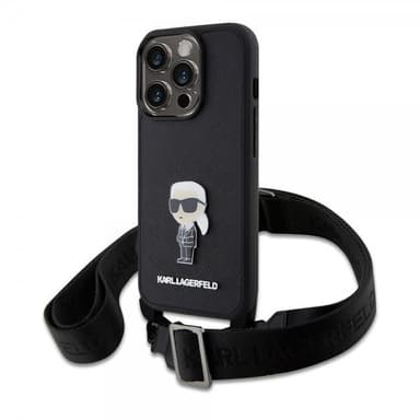 Karl Lagerfeld iPhone 15 Pro Deksel Saffiano Crossbody Svart