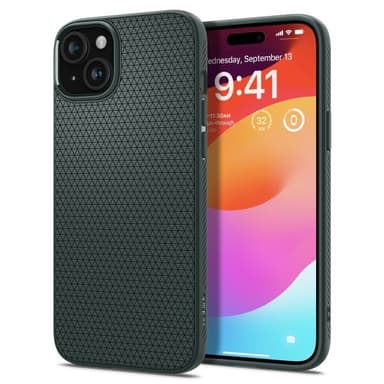 Spigen iPhone 15 Deksel Liquid Air Abyss Green