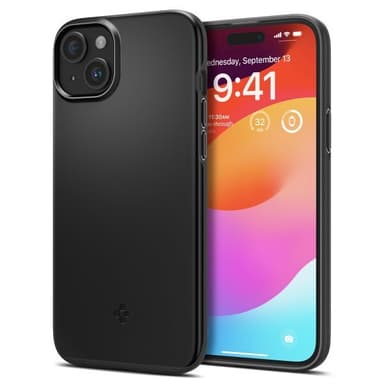 Spigen iPhone 15 Plus Deksel Thin Fit Svart